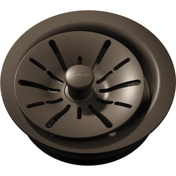 Quartz Perfect Drain 3-1/2" Polymer Disposr Flnge w/ Remov Basket Strainr and Rubber Stoppr Chestnut